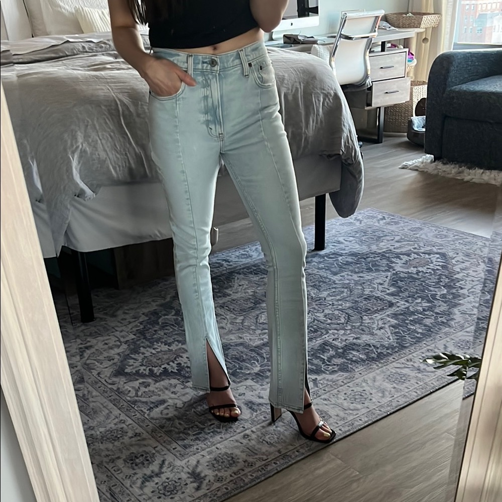 Abercrombie Women’s Jeans, Size 24 Short, Split-Hem Straight Leg